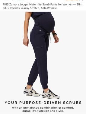FIGS Navy Zamora Maternity Jogger Scrub Pants